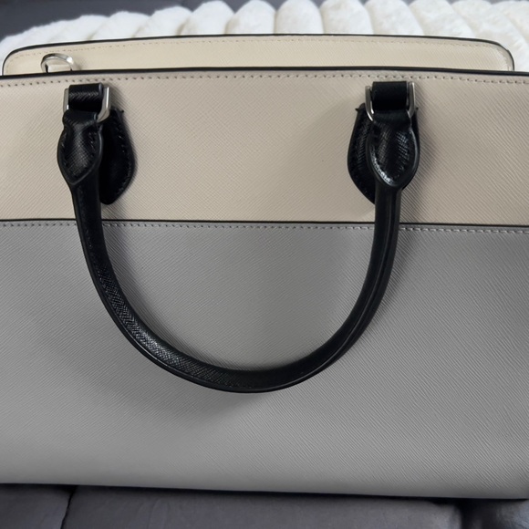 Kate Spade Madison Colorblock Saffiano Leather Medium Satchel Grey Used Once - Picture 2 of 14